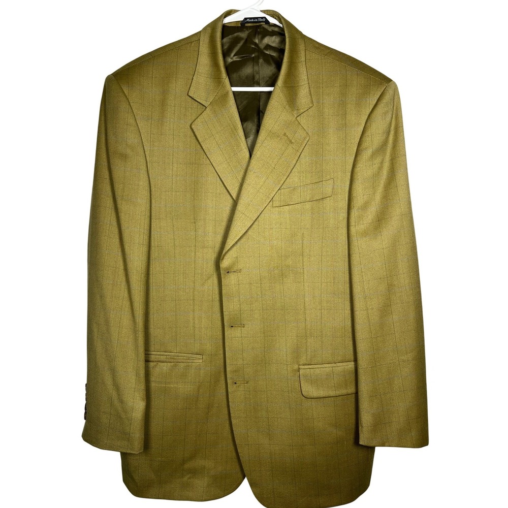 PRINCIPE Made In Italy 100% Virgin Wool Plaid Men 42R Blazer‎ Jacket Sport Coat